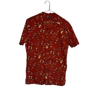 Express floral cotton stretch short sleeve casual shirt Size XS